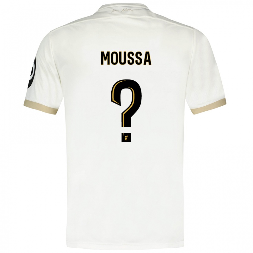 Gyermek Mounir Moussa #0 Fehér Arany Idegenbeli Jersey 2024/25 Mez Póló Ing