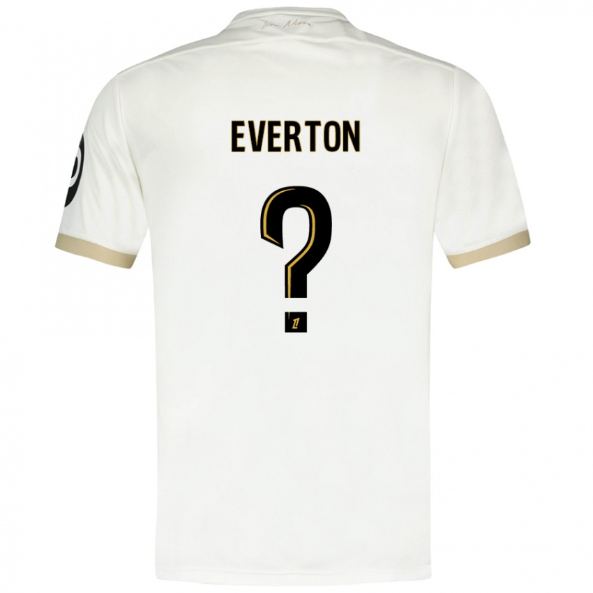 Gyermek Everton #0 Fehér Arany Idegenbeli Jersey 2024/25 Mez Póló Ing