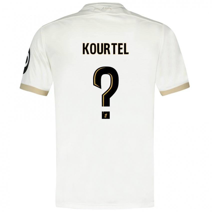 Gyermek Kaïs Kourtel #0 Fehér Arany Idegenbeli Jersey 2024/25 Mez Póló Ing