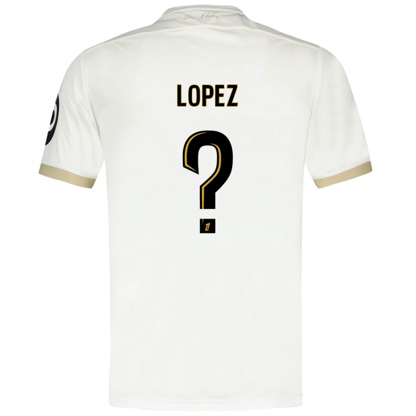 Gyermek Kylian Lopez #0 Fehér Arany Idegenbeli Jersey 2024/25 Mez Póló Ing