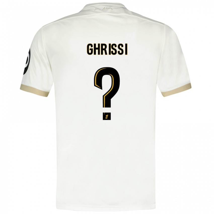 Gyermek Chaïn Ghrissi #0 Fehér Arany Idegenbeli Jersey 2024/25 Mez Póló Ing