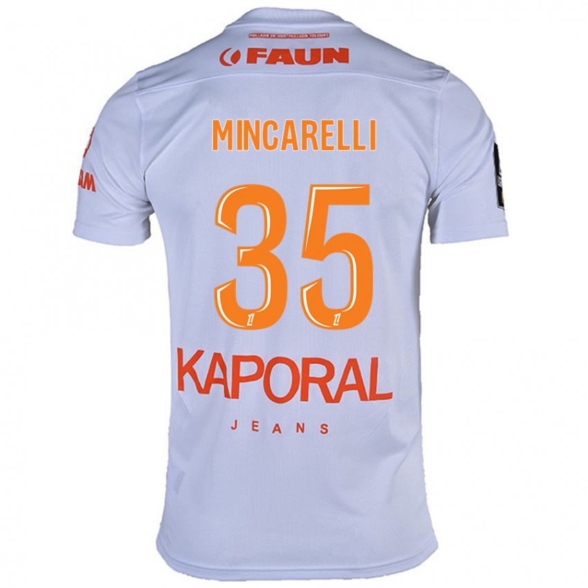 Gyermek Lucas Mincarelli #35 Fehér Idegenbeli Jersey 2024/25 Mez Póló Ing