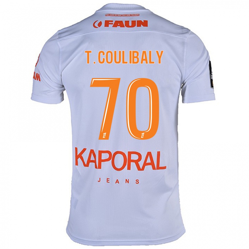 Gyermek Tanguy Coulibaly #70 Fehér Idegenbeli Jersey 2024/25 Mez Póló Ing