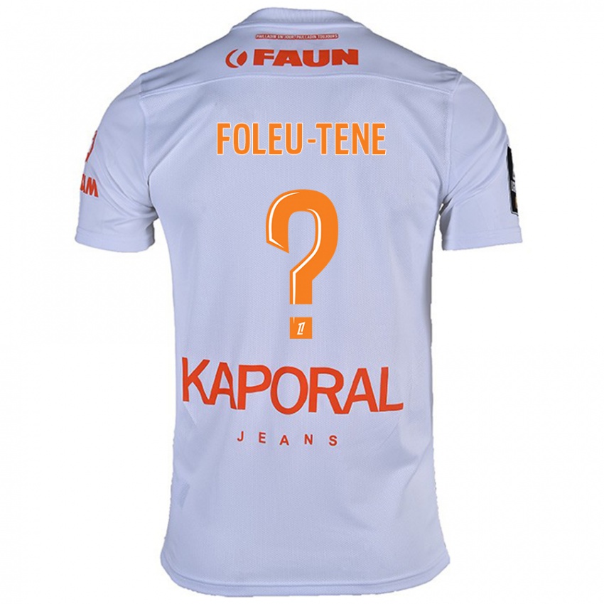 Gyermek Kévin Foleu-Tene #0 Fehér Idegenbeli Jersey 2024/25 Mez Póló Ing