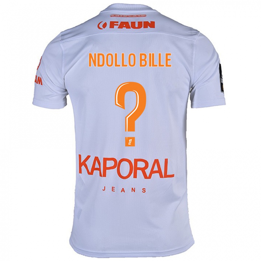 Gyermek Wilfried Ndollo Bille #0 Fehér Idegenbeli Jersey 2024/25 Mez Póló Ing