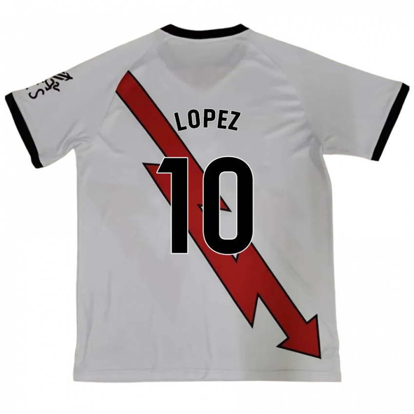 Gyermek Asier López #10 Piros Idegenbeli Jersey 2024/25 Mez Póló Ing