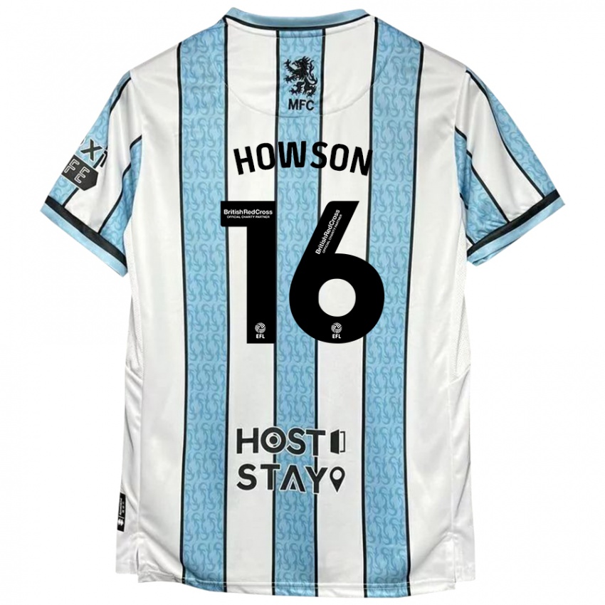 Gyermek Jonathan Howson #16 Fehér Kék Idegenbeli Jersey 2024/25 Mez Póló Ing