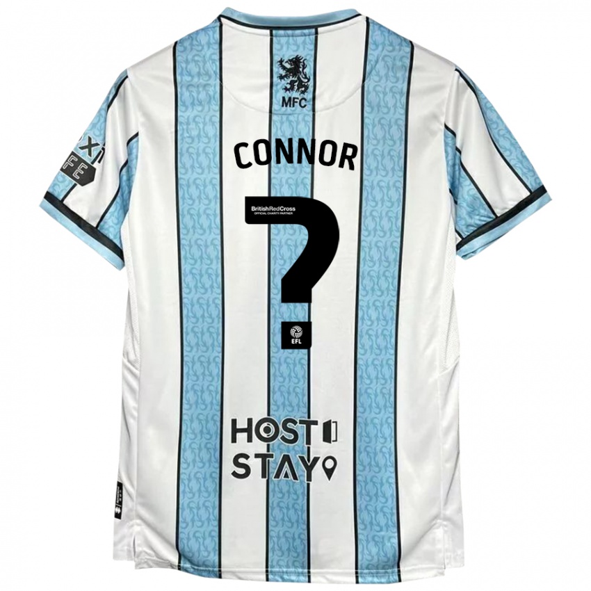 Gyermek Shea Connor #0 Fehér Kék Idegenbeli Jersey 2024/25 Mez Póló Ing