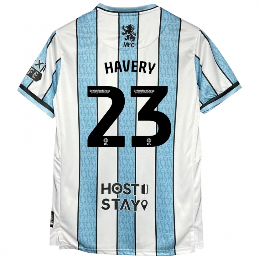 Gyermek Nicole Havery #23 Fehér Kék Idegenbeli Jersey 2024/25 Mez Póló Ing