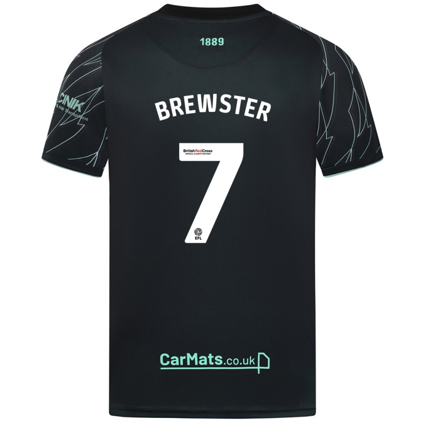 Gyermek Rhian Brewster #7 Fekete Zöld Idegenbeli Jersey 2024/25 Mez Póló Ing