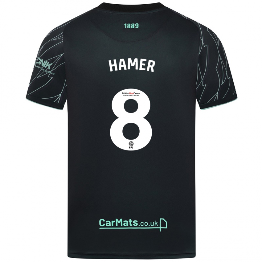 Gyermek Gustavo Hamer #8 Fekete Zöld Idegenbeli Jersey 2024/25 Mez Póló Ing