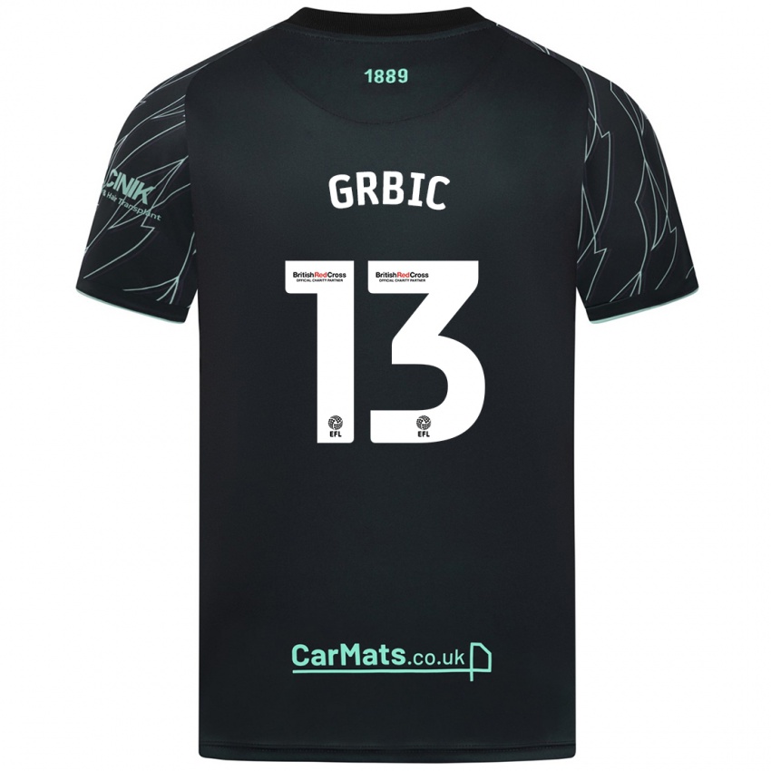 Gyermek Ivo Grbic #13 Fekete Zöld Idegenbeli Jersey 2024/25 Mez Póló Ing