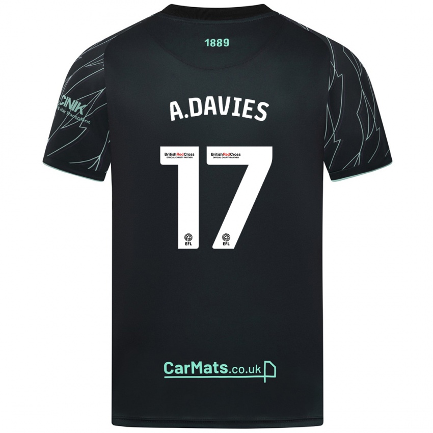 Gyermek Adam Davies #17 Fekete Zöld Idegenbeli Jersey 2024/25 Mez Póló Ing