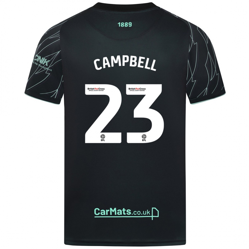 Gyermek Tyrese Campbell #23 Fekete Zöld Idegenbeli Jersey 2024/25 Mez Póló Ing