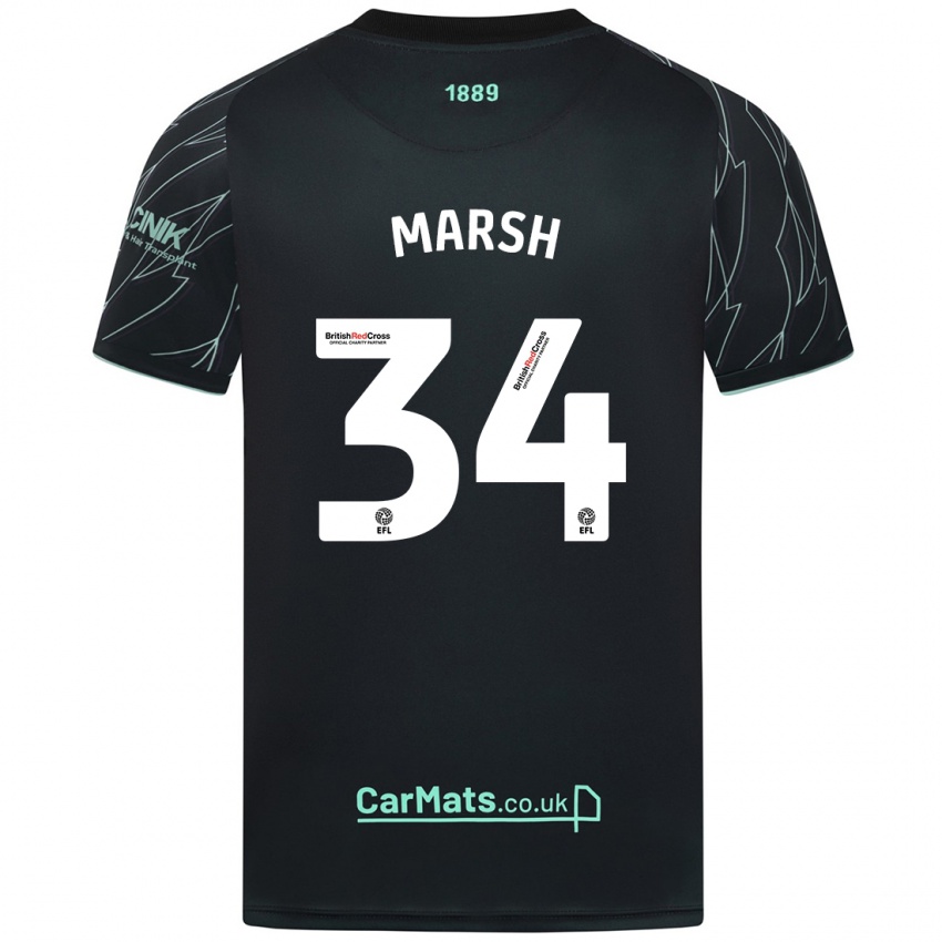 Gyermek Louie Marsh #34 Fekete Zöld Idegenbeli Jersey 2024/25 Mez Póló Ing