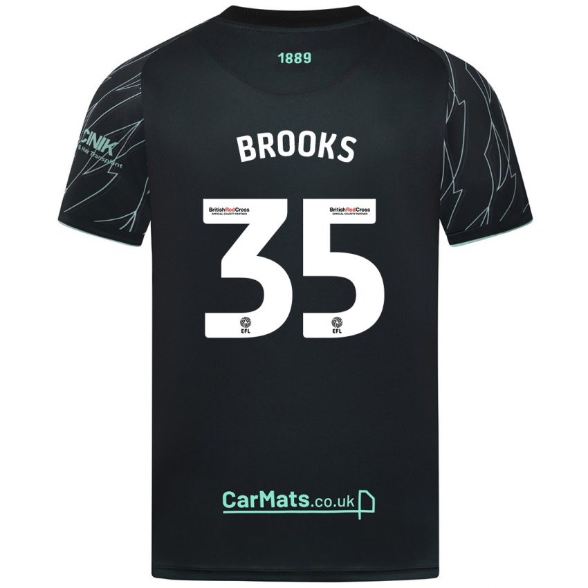 Gyermek Andre Brooks #35 Fekete Zöld Idegenbeli Jersey 2024/25 Mez Póló Ing