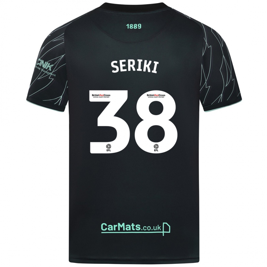 Gyermek Femi Seriki #38 Fekete Zöld Idegenbeli Jersey 2024/25 Mez Póló Ing