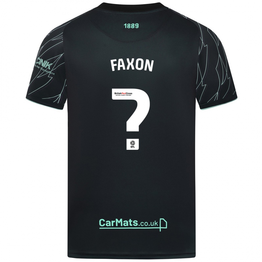 Gyermek Luke Faxon #0 Fekete Zöld Idegenbeli Jersey 2024/25 Mez Póló Ing