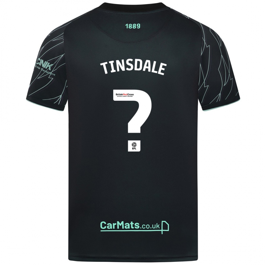 Gyermek Jay Tinsdale #0 Fekete Zöld Idegenbeli Jersey 2024/25 Mez Póló Ing