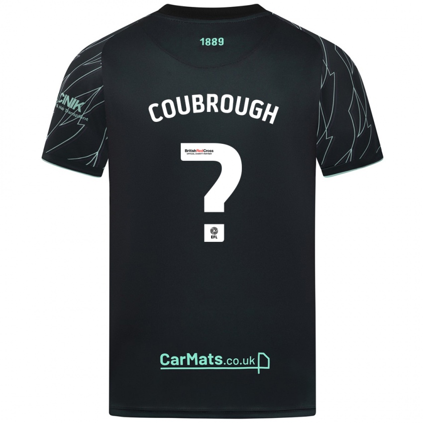 Gyermek Arlo Coubrough #0 Fekete Zöld Idegenbeli Jersey 2024/25 Mez Póló Ing