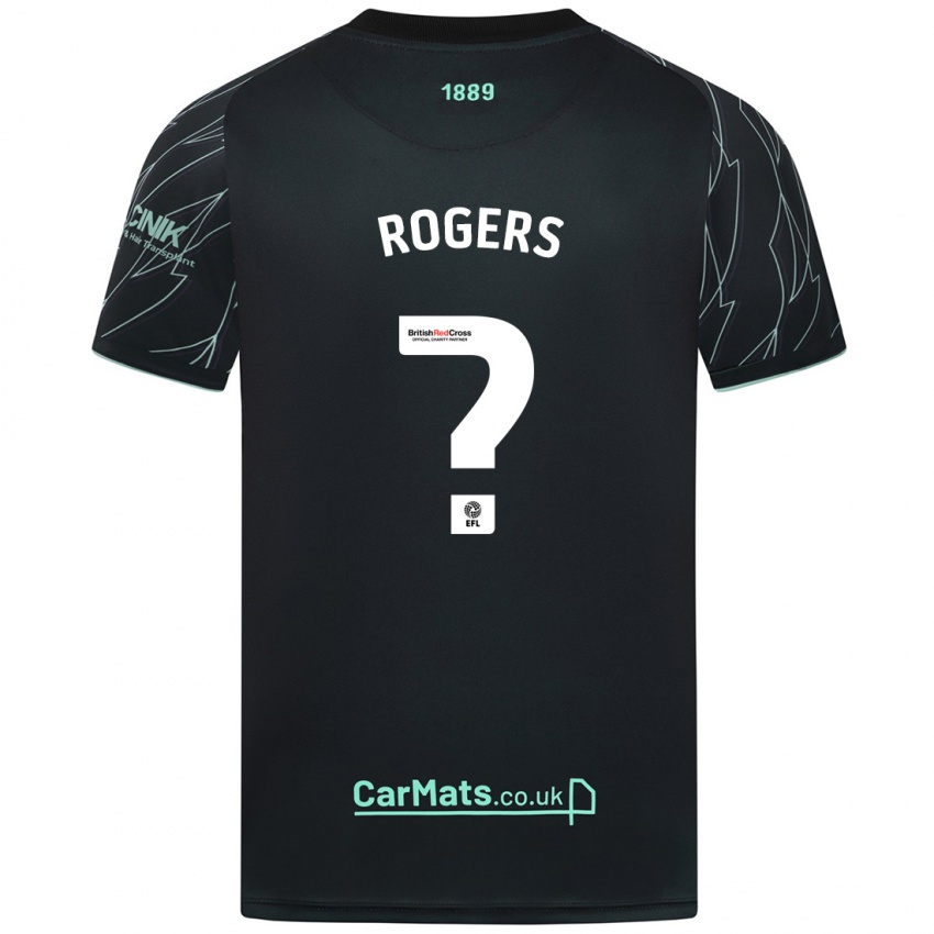 Gyermek Sian Rogers #0 Fekete Zöld Idegenbeli Jersey 2024/25 Mez Póló Ing