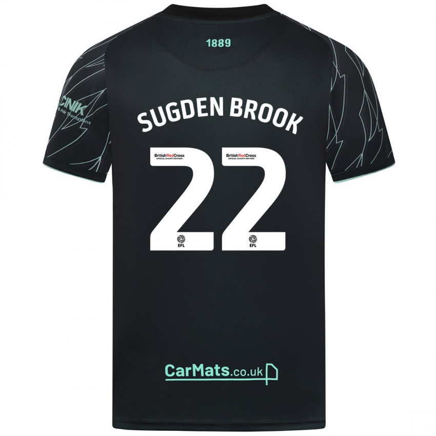 Gyermek Darcie Sugden-Brook #22 Fekete Zöld Idegenbeli Jersey 2024/25 Mez Póló Ing