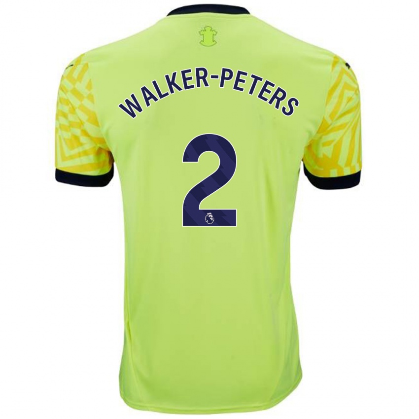 Gyermek Kyle Walker-Peters #2 Sárga Idegenbeli Jersey 2024/25 Mez Póló Ing