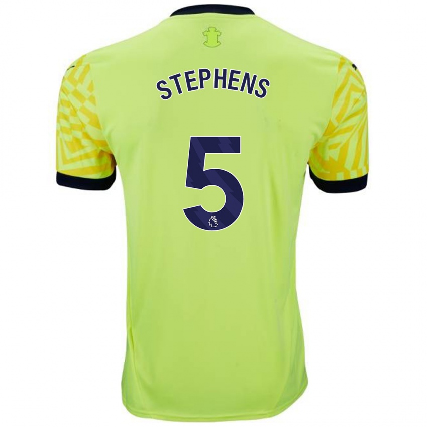 Gyermek Jack Stephens #5 Sárga Idegenbeli Jersey 2024/25 Mez Póló Ing