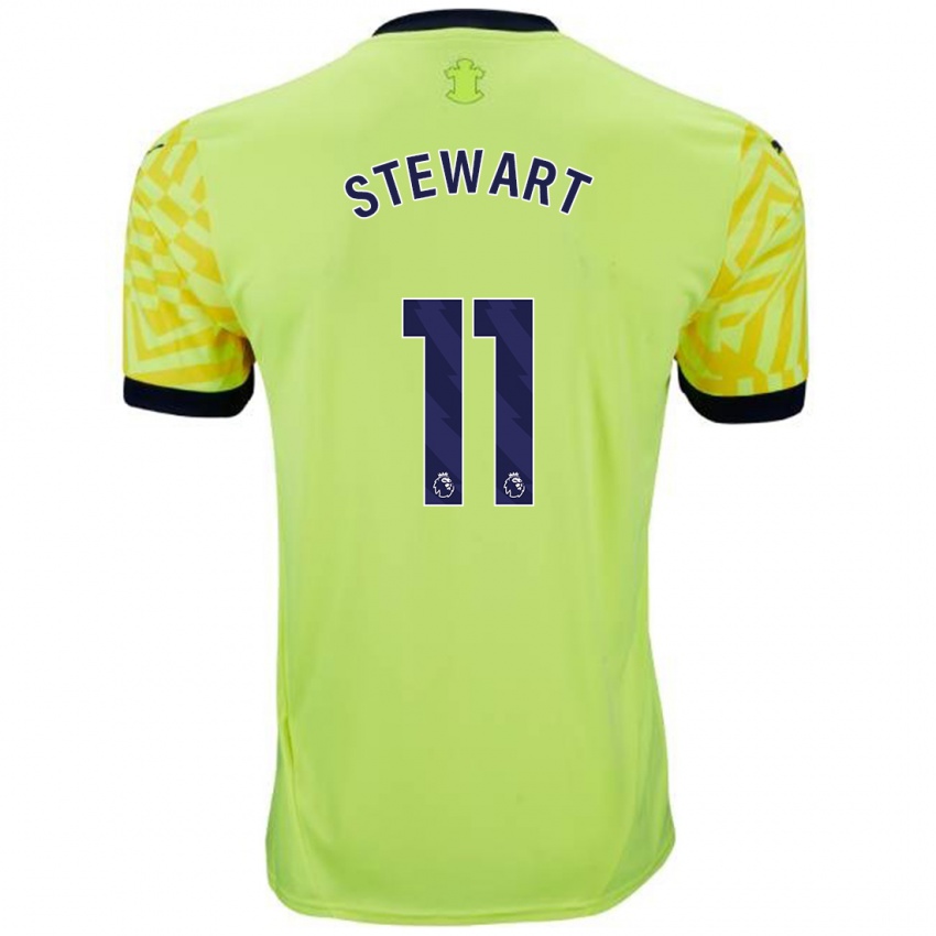 Gyermek Ross Stewart #11 Sárga Idegenbeli Jersey 2024/25 Mez Póló Ing