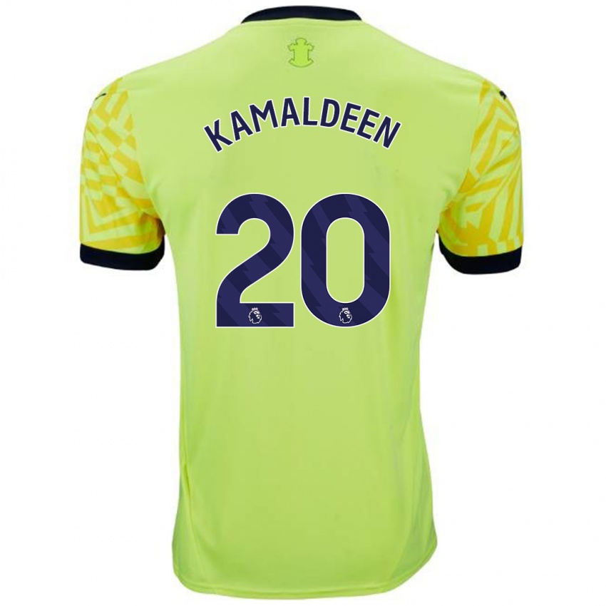 Gyermek Kamaldeen Sulemana #20 Sárga Idegenbeli Jersey 2024/25 Mez Póló Ing