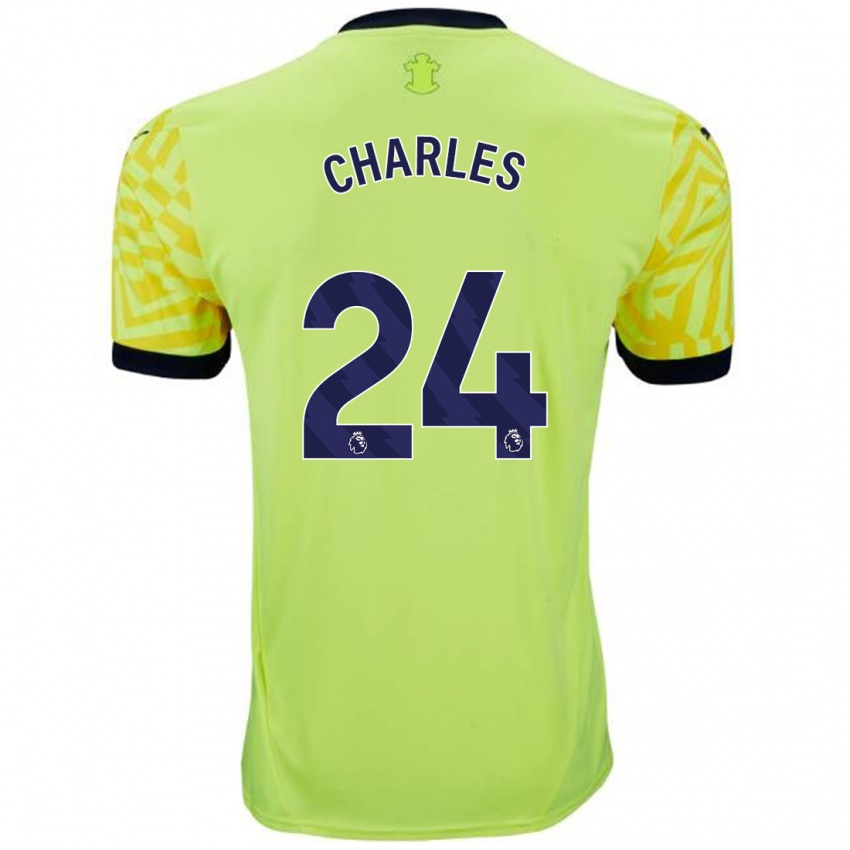 Gyermek Shea Charles #24 Sárga Idegenbeli Jersey 2024/25 Mez Póló Ing