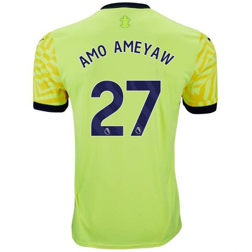 Gyermek Samuel Amo-Ameyaw #27 Sárga Idegenbeli Jersey 2024/25 Mez Póló Ing