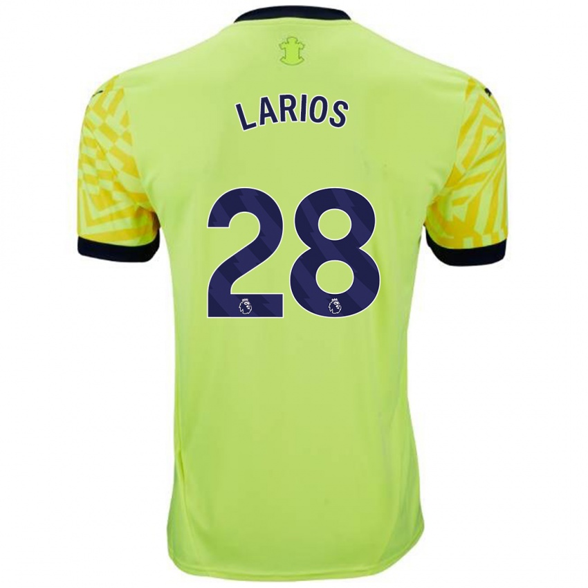 Gyermek Juan Larios #28 Sárga Idegenbeli Jersey 2024/25 Mez Póló Ing