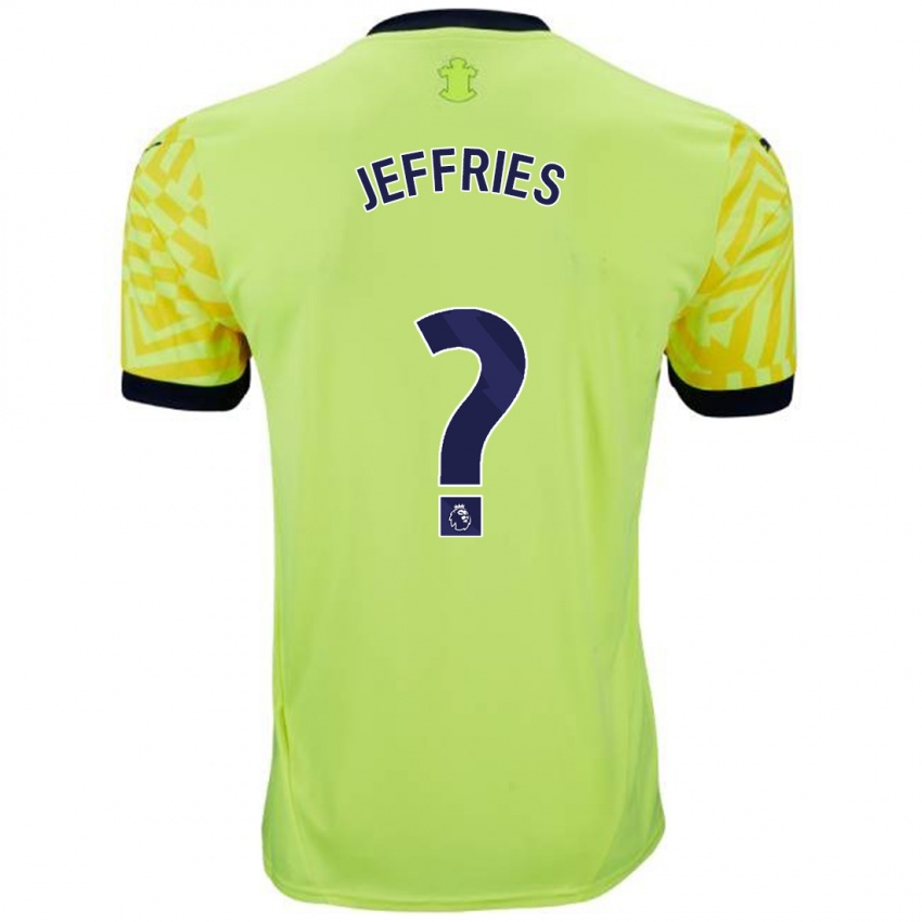 Gyermek Josh Jeffries #0 Sárga Idegenbeli Jersey 2024/25 Mez Póló Ing