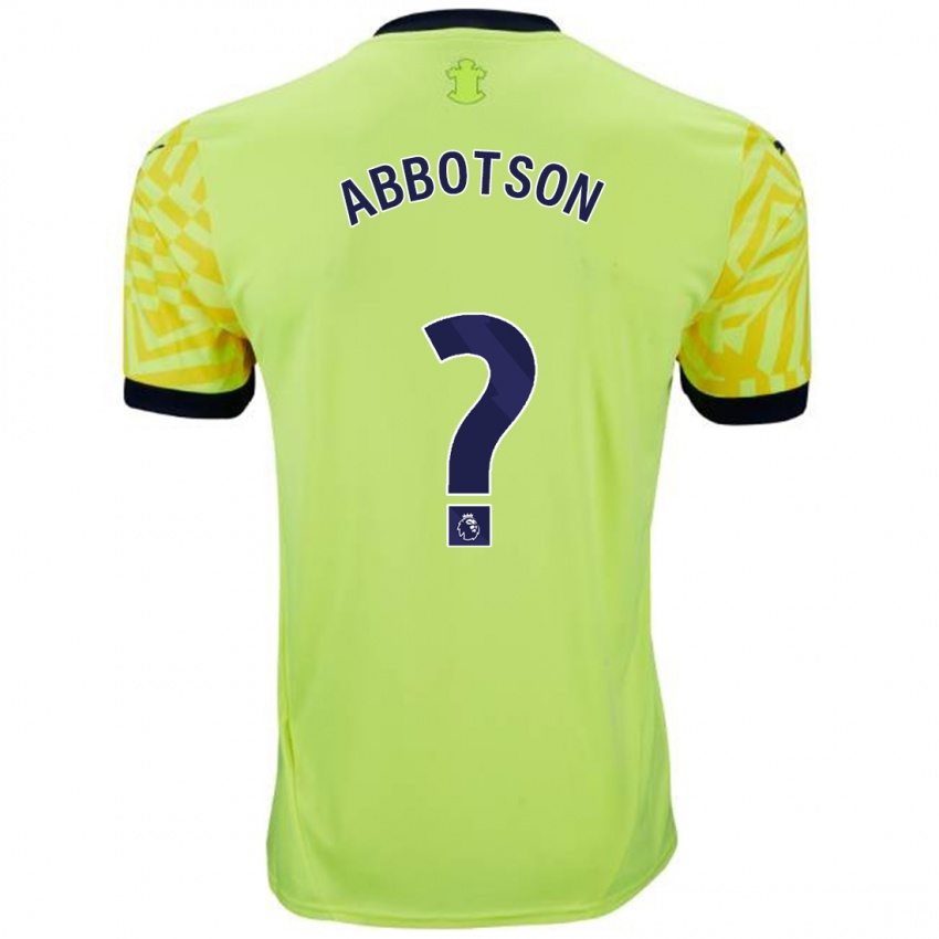 Gyermek Oscar Abbotson #0 Sárga Idegenbeli Jersey 2024/25 Mez Póló Ing