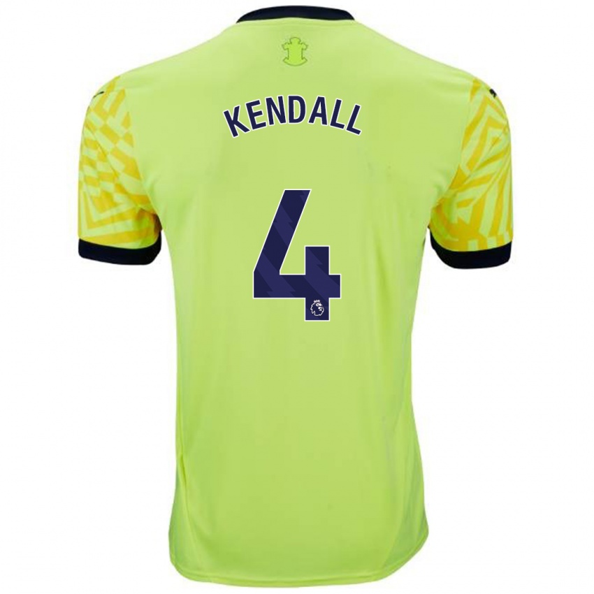 Gyermek Lucia Kendall #4 Sárga Idegenbeli Jersey 2024/25 Mez Póló Ing