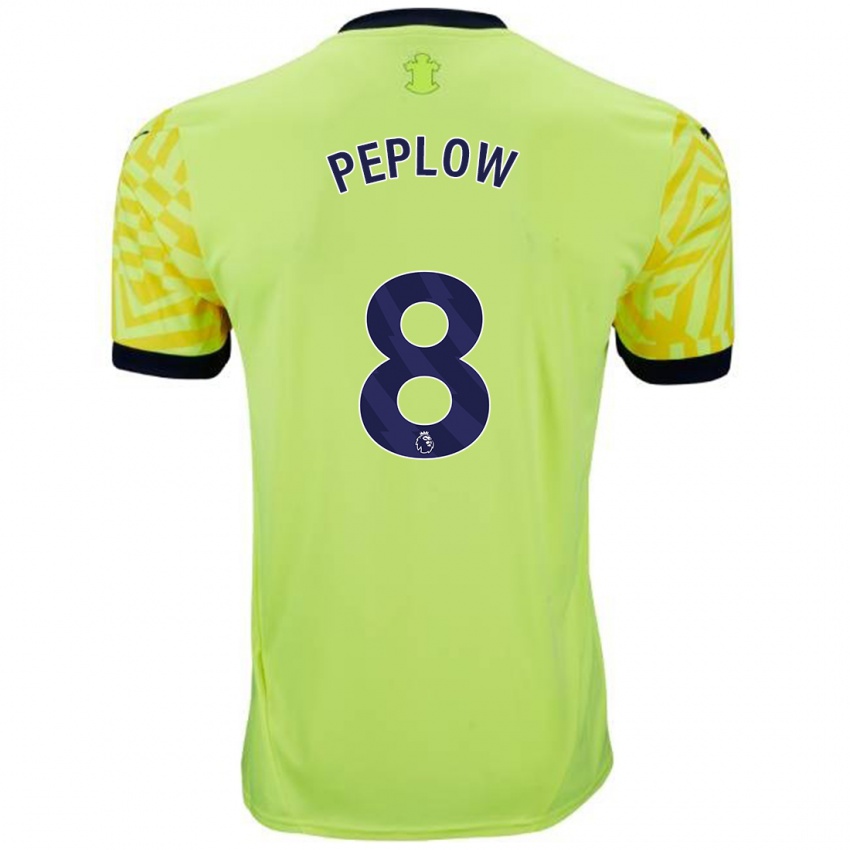 Gyermek Chloe Peplow #8 Sárga Idegenbeli Jersey 2024/25 Mez Póló Ing