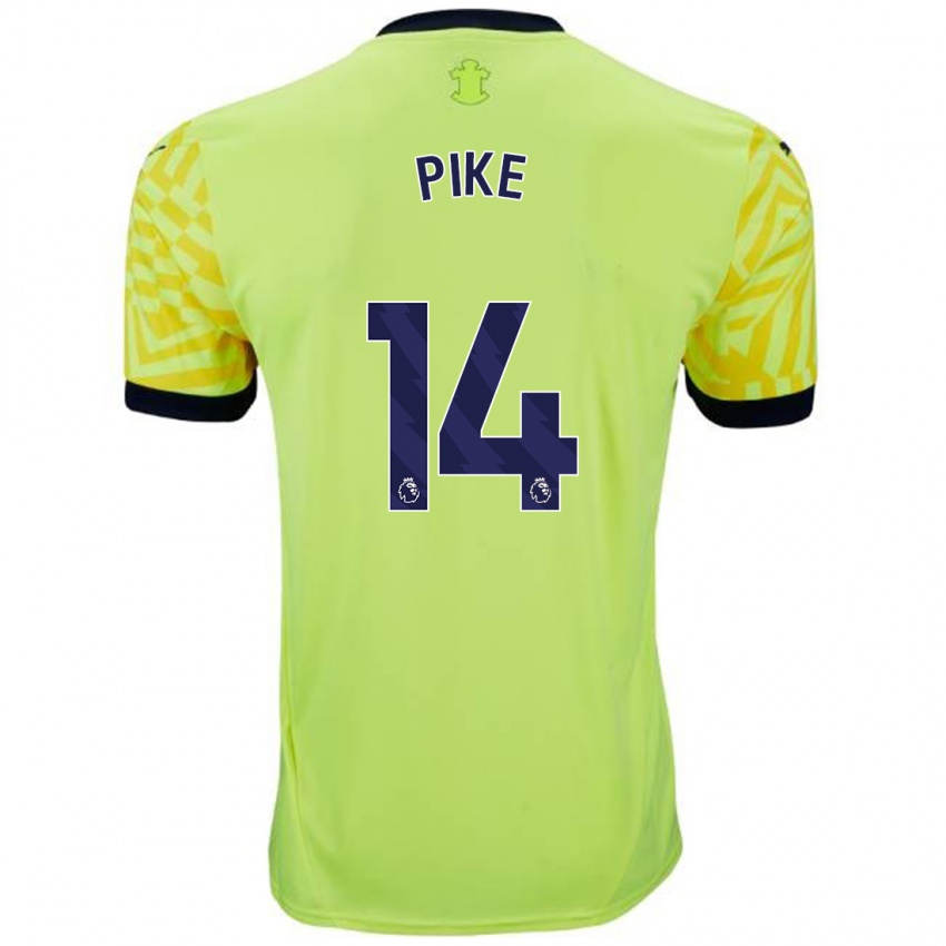 Gyermek Molly Pike #14 Sárga Idegenbeli Jersey 2024/25 Mez Póló Ing