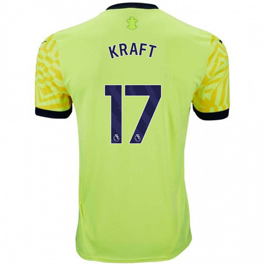 Gyermek Emily Kraft #17 Sárga Idegenbeli Jersey 2024/25 Mez Póló Ing