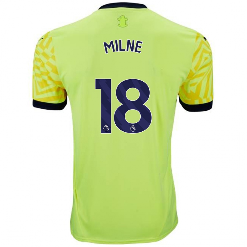 Gyermek Isabel Milne #18 Sárga Idegenbeli Jersey 2024/25 Mez Póló Ing