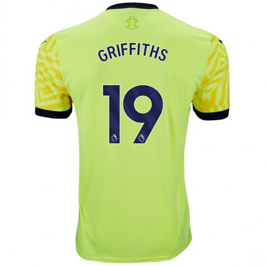 Gyermek Alice Griffiths #19 Sárga Idegenbeli Jersey 2024/25 Mez Póló Ing