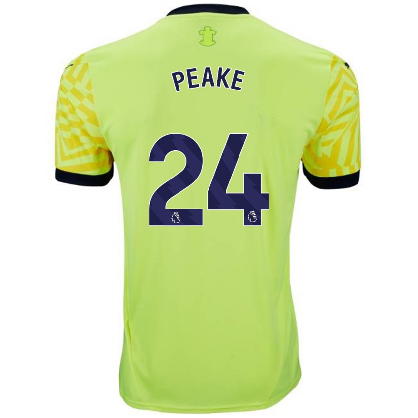 Gyermek Paige Peake #24 Sárga Idegenbeli Jersey 2024/25 Mez Póló Ing