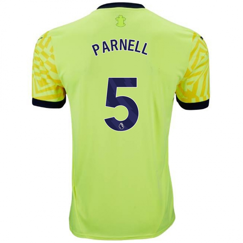 Gyermek Rosanna Parnell #5 Sárga Idegenbeli Jersey 2024/25 Mez Póló Ing