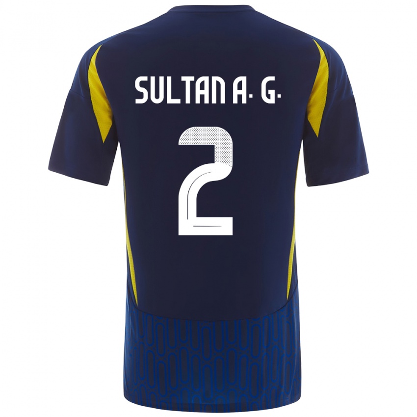 Gyermek Sultan Al-Ghannam #2 Kék Sárga Idegenbeli Jersey 2024/25 Mez Póló Ing