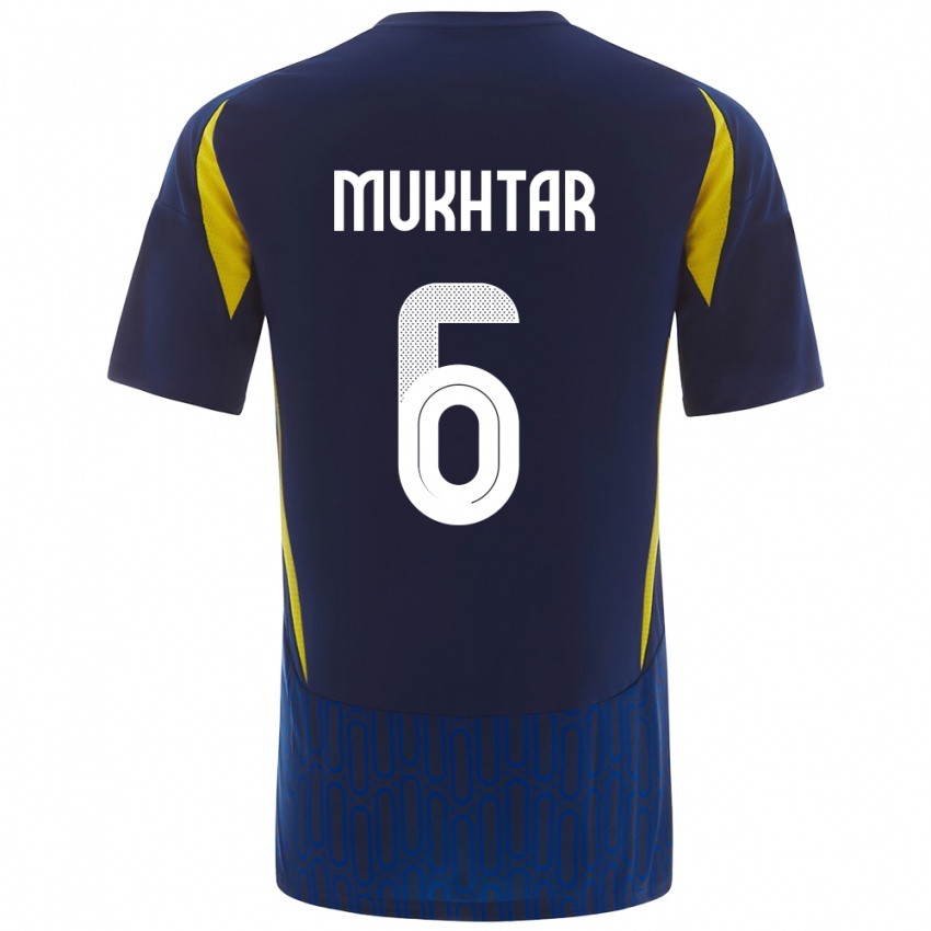 Gyermek Mukhtar Ali #6 Kék Sárga Idegenbeli Jersey 2024/25 Mez Póló Ing