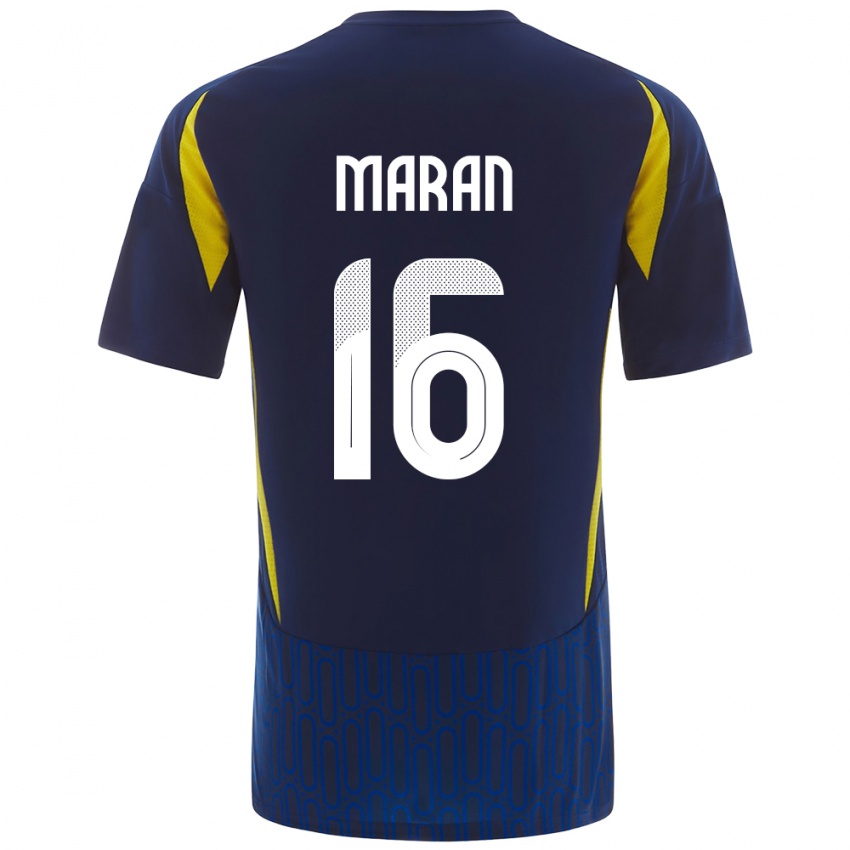 Gyermek Mohammed Maran #16 Kék Sárga Idegenbeli Jersey 2024/25 Mez Póló Ing