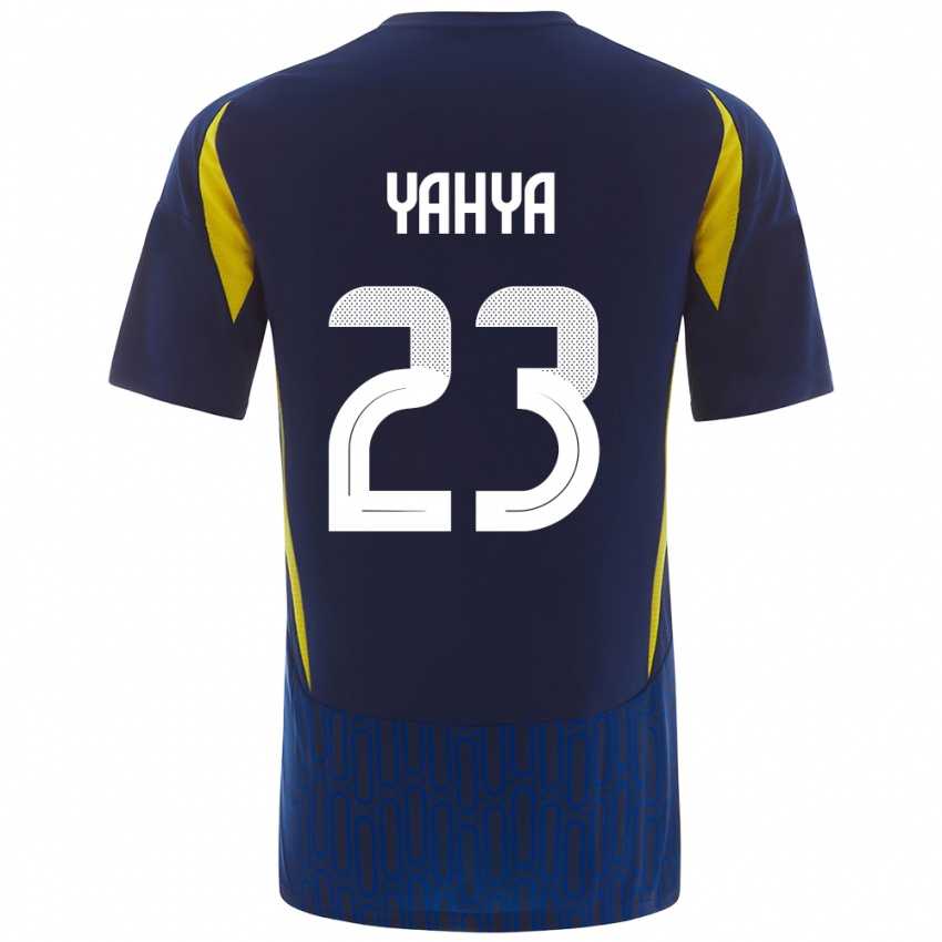 Gyermek Ayman Yahya #23 Kék Sárga Idegenbeli Jersey 2024/25 Mez Póló Ing