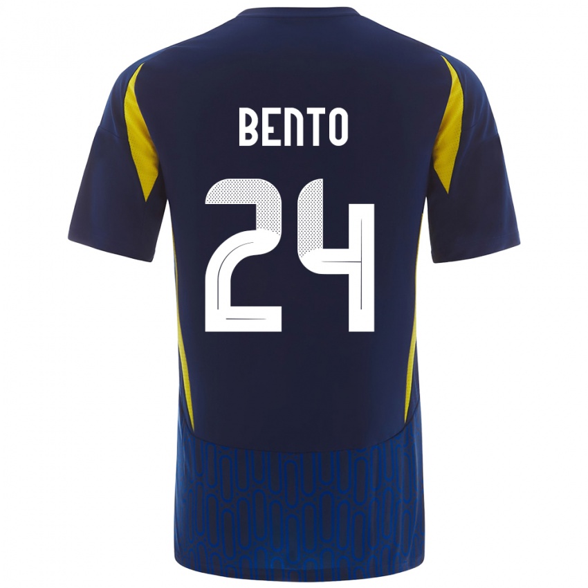 Gyermek Bento #24 Kék Sárga Idegenbeli Jersey 2024/25 Mez Póló Ing