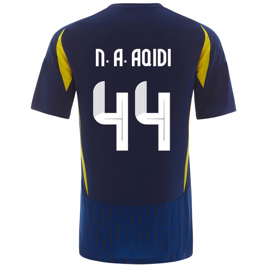 Gyermek Nawaf Al-Aqidi #44 Kék Sárga Idegenbeli Jersey 2024/25 Mez Póló Ing