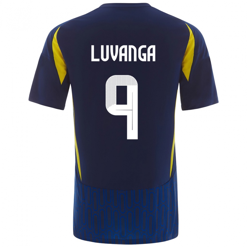 Gyermek Clara Luvanga #9 Kék Sárga Idegenbeli Jersey 2024/25 Mez Póló Ing